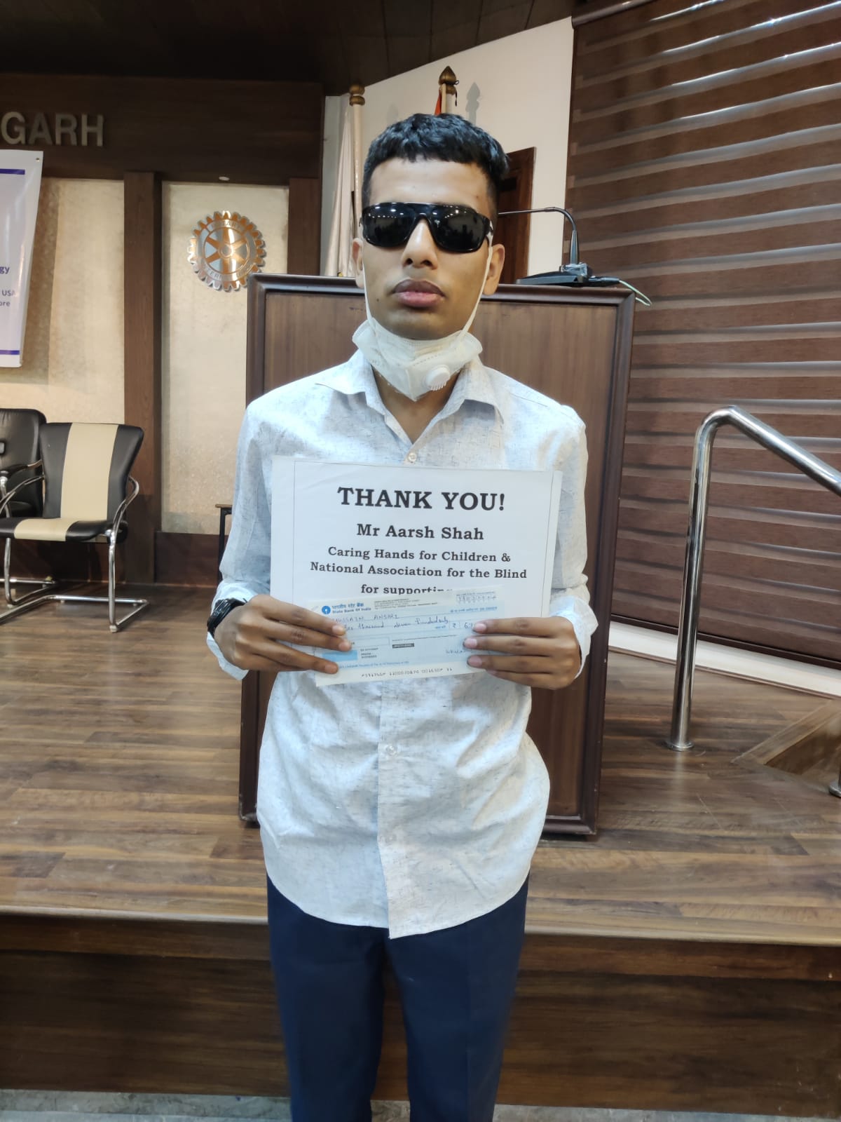 Distribution of scholarship to visually challenged students of NAB