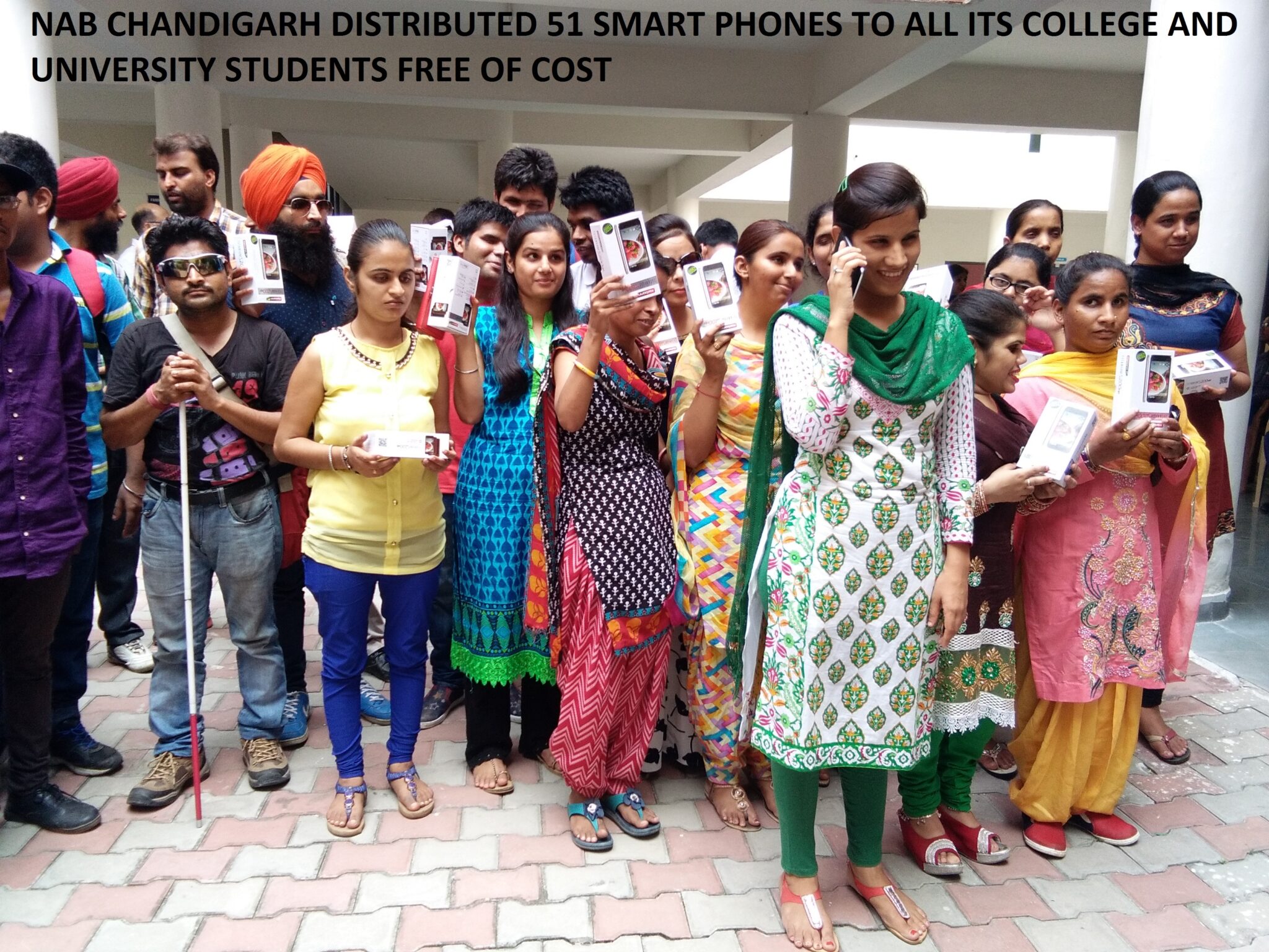 NAB Chandigarh distributed 51 smartphones fully equipped with special software to all its college an