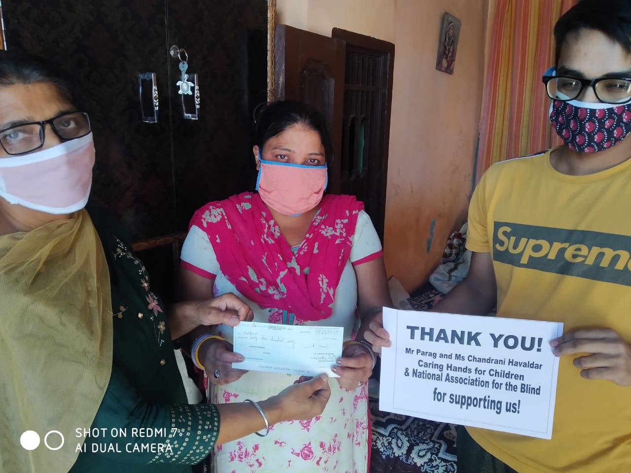 NAB Chandigarh thanks Parag, Chandrani, and Aarsh for pandemic scholarships.