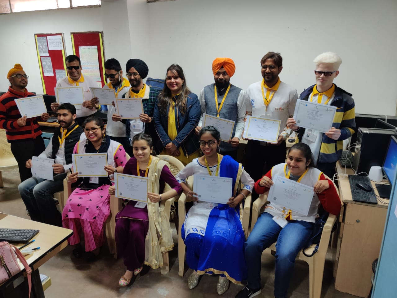 NAB Chandigarh’s computer education program achieved 100% results under Skill India PMKVY 2.0.