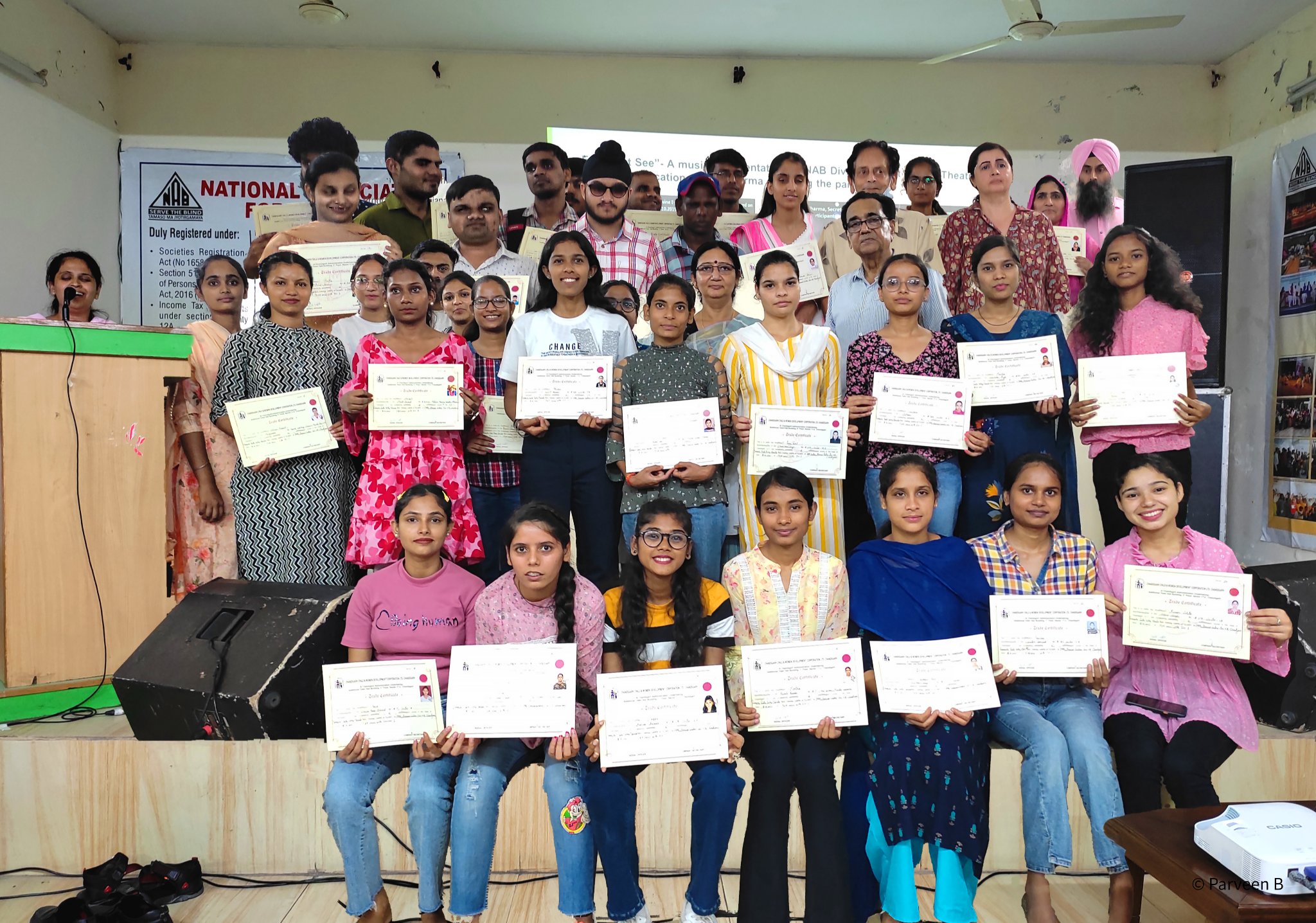 NAB and CCWDC awarded certificates to 15 blind students and 25 girls for completing computer courses