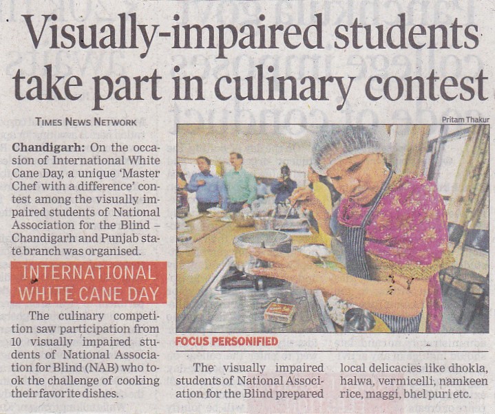 Press CutNewspaper coverage of White Cane Day 2018 highlighting participation and support for the blind communityting of White Cane Day,2018