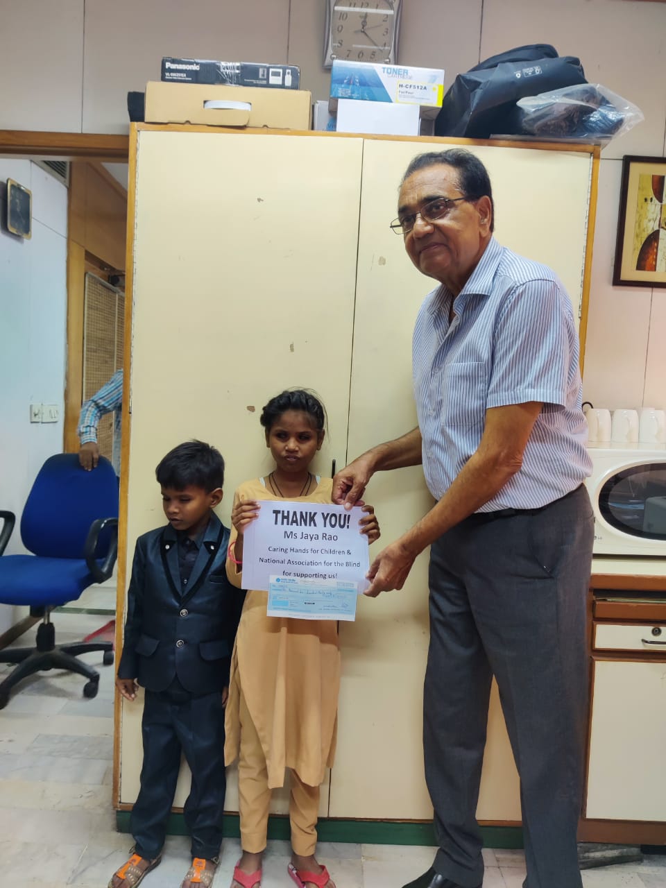Scholarship distribution to visually challenged students